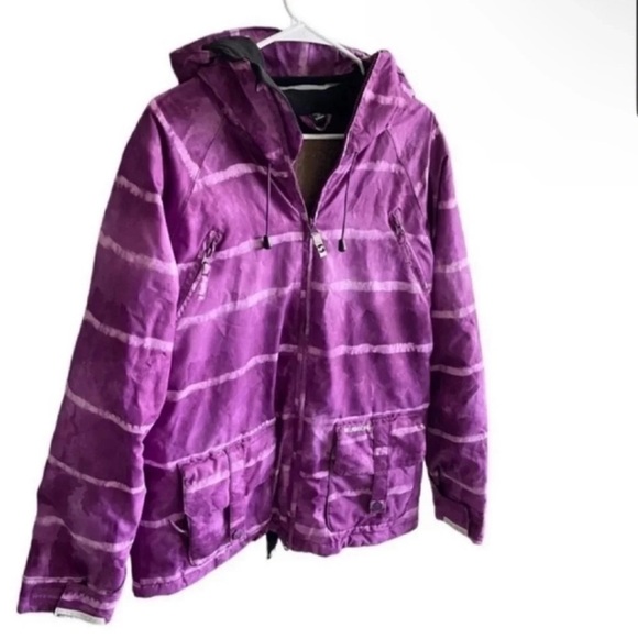 Billabong Womens Winter Jacket Purple Tie Dye Ski
Snowboard Waterproof Hooded - Picture 12 of 15